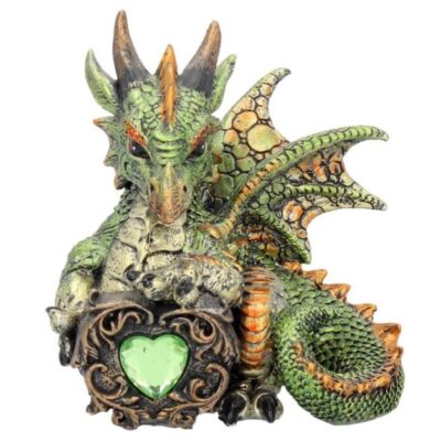 Malachite Metallic Dragon Green Figurine 13cm