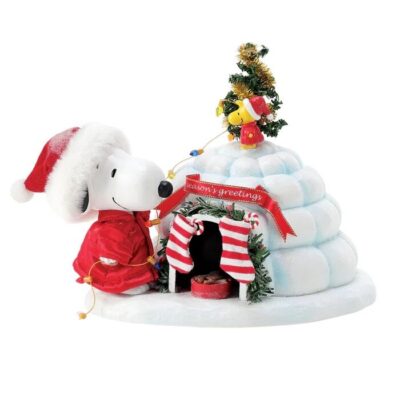 Possible Dreams Peanuts Snoopy's Puffer Igloo Christmas Winter Figurine 18cm