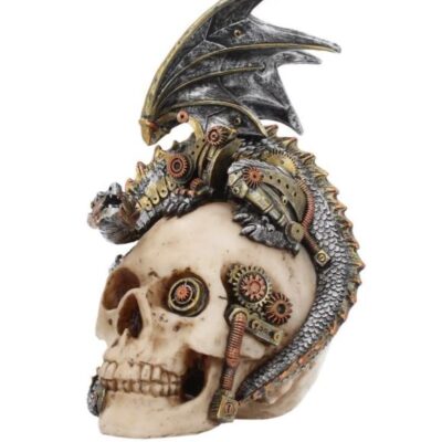 SALE Steel Wing Steampunk Dragon Skull 21cm Figurine