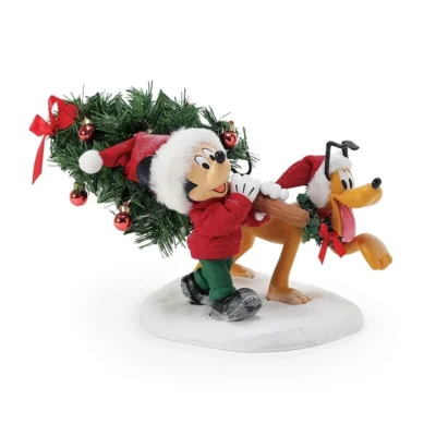 Disney Traditions Mickey's Perfect Tree Mickey & Pluto Christmas Tree Figure 16.5cm
