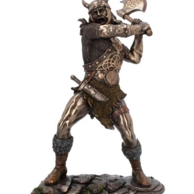 SALE Berserker bronze Viking medium warrior figurine with axe 28.5cm Ornament