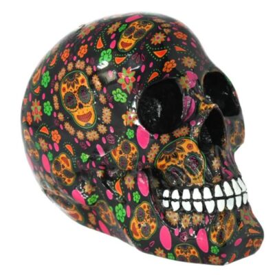 Viva! Day of the Dead Print Skull 19cm Ornament