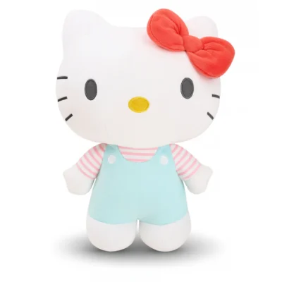 Official Standing Hello Kitty 50cm Pale blue Dress & Pink Stripe Shirt Plush
