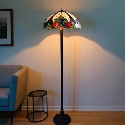 Tiffany Peacock Feather Standard Lamp (Shade 44cm)