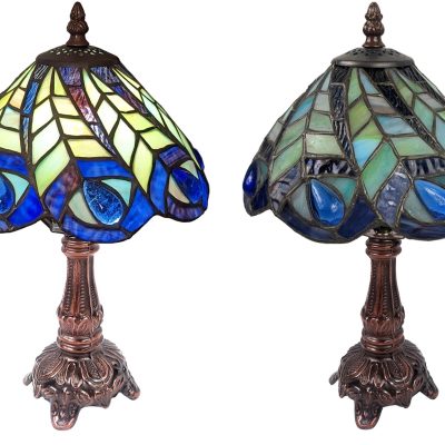 Tiffany Peacock Feather Tiffany Table Lamp (Small) 30cm