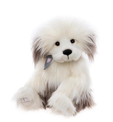 Charlie Bears Old Faithful White & Grey Dog Jointed Teddy Bear 46cm
