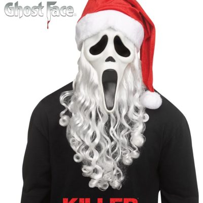 Official Scream Ghostface Ghost Face Christmas Santa Mask, Beard & Hat