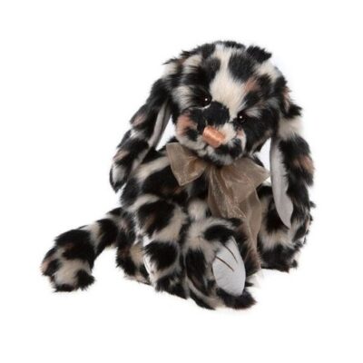 Charlie Bears Mollie Brown, White & Black Dog Teddy 27cm