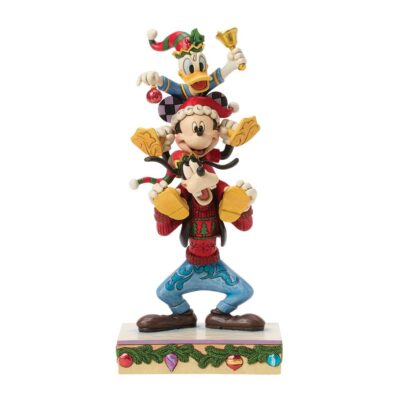 Mickey Mouse, Donald Duck and Goofy Stacked Christmas 22cm Figurine Disney Traditions