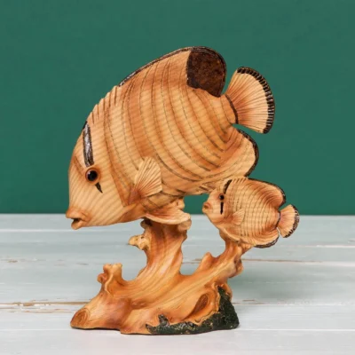 Naturecraft Wood Effect Resin Figurine - Fish 18cm Ornament