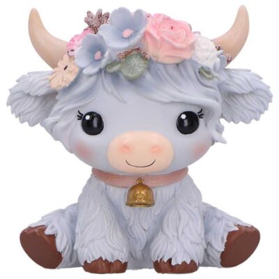 Moo Crew - Magnolia Grey Highland Cow Figurine 10.5cm Decoration