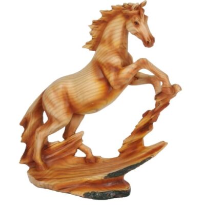 Naturecraft Wood Effect Resin Figurine - Rearing Horse 23cm Ornament