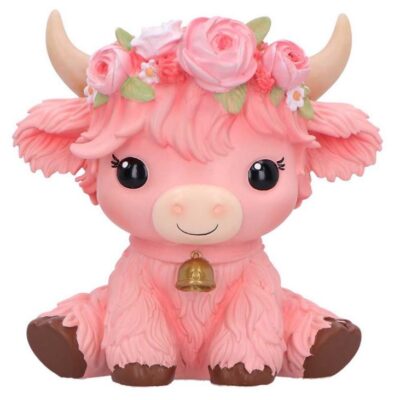 Moo Crew - Primrose Pink Highland Cow Figurine 10.5cm Decoration