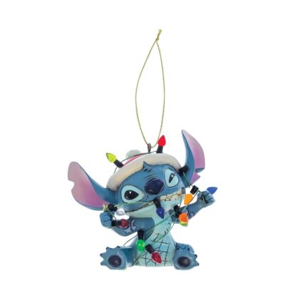 Disney Traditions Stitch in Christmas Lights Hanging Ornament Lilo and Stitch 8cm Figurine