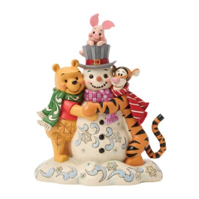 Disney Traditions Winnie The Pooh, Piglet & Tigger Hugging Snowman 18cm Figurine