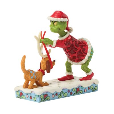 Disney Traditions The Grinch Tying Antlers on Max 14.5cm Figurine