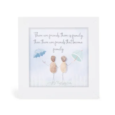 White Pebble Art Frame 12.5cm x 12.5cm Mini Friend - There are friends, there is family, then there are friends that become family