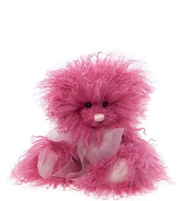 Charlie Bears Fizz Bomb Fluffy Pink 28cm Teddy Bear