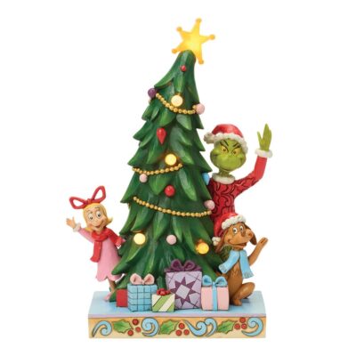 Disney Traditions The Grinch, Max and Cindy-Lou Christmas Tree LED 26.5cm Figurine