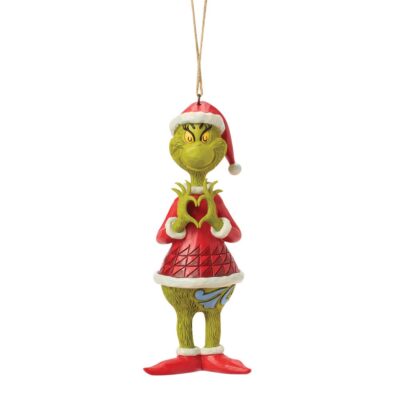 Disney Traditions The Grinch with Heart Hands Hanging Ornament 13.5cm Figurine