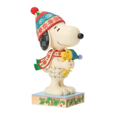Disney Traditions Snoopy Hugging Woodstock Christmas Peanuts 20.5cm Figurine