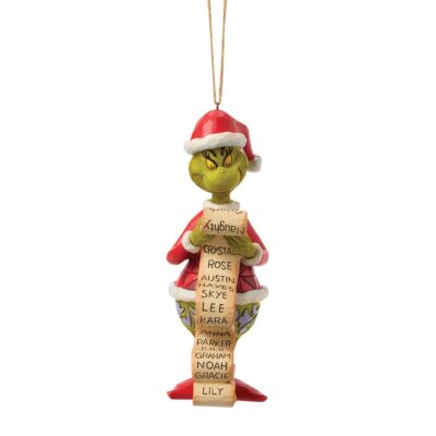 Disney Traditions The Grinch with Lists Hanging Ornament 13.5cm Figurine