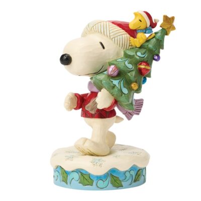 Disney Traditions Snoopy and Woodstock with Christmas Tree Peanuts 15cm Figurine