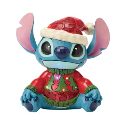 Disney Traditions Stitch Christmas Sweater LED 17.5cm Figurine